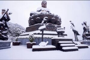 Hình ảnh tuyết rơi trên đỉnh Fansipan